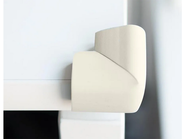 Spumă de protecție colț pentru colțuri de mobilier alb autocolante x4