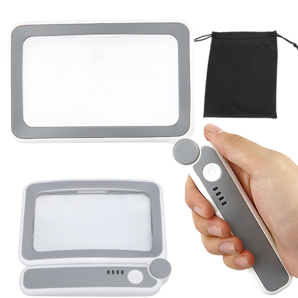 Illuminated reading magnifying glass 4x with led lighting