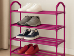 Étagère à chaussures organiseur de chaussures armoire à étages rose étagère 4 niveaux grande