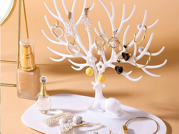 Juvelierizstrādājumu stends aproces auskari organizators briežu koka displejs