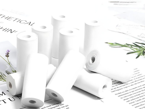 Papier termiczny do mini drukarki samoprzylepny 55 mm 5 rolek szybki druk