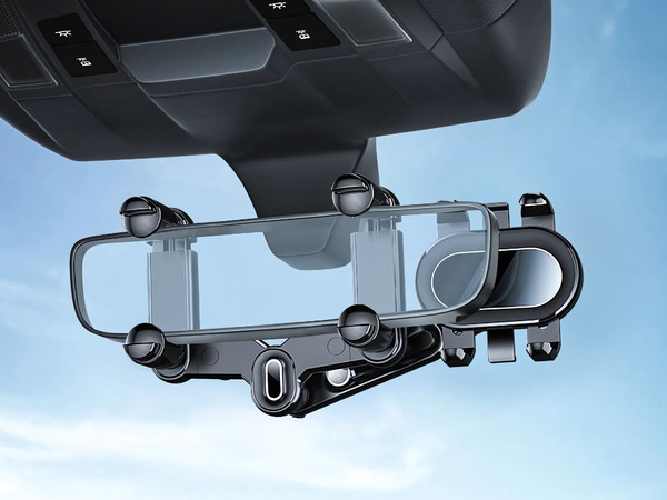 Car holder for the rear view mirror rotatable phone holder