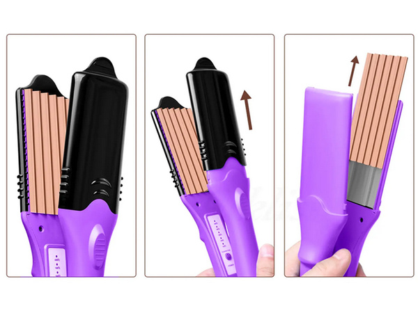 Plancha de pelo patrones de ondas control de temperatura placas intercambiables