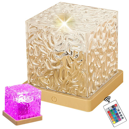Luz de cristal rgb con mando a distancia usb cubo decorativo atmosférico de mesilla de noche