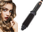 Curling iron styling brush curls