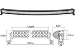 DARBA GAISMAS PROŽEKTORS 130 CM 192+42 REZULTĀTĀ BĀRA HALOGĒNA 675W 12V 24V ATSTAROTĀJS