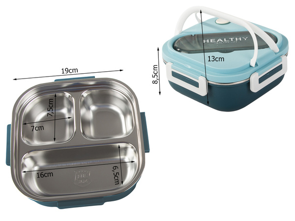 Brokastu kastīte ar sadalījumiem trauku kastīte lunchbox mikroviļņu krāsu 1000ml