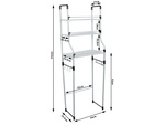 Standing shelf over washing machine toilet bathroom rack cabinet 3 shelves