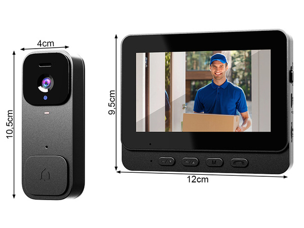 Vidéophone sans fil pour portail et porte avec vision nocturne