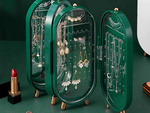 Organisateur de bijoux présentoir pliant miroir stand vert