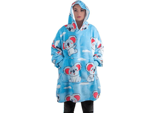 Teplá koala mikina deka oversize xxl 2v1 hrubá kožušina mäkká s kapucňou