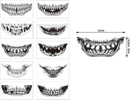 Tattoo halloween false teeth realistic washable temporary disguise