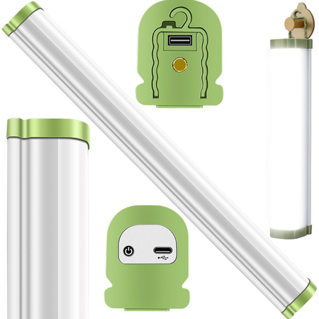 Led darbnīcas lampa ar magnētu āķi universāla uzlādējama baterija powerbank