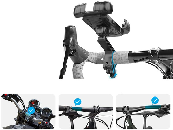 Pret triecienu velosipēda stūres tālruņa turētājs