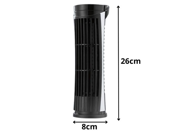Mini stĺpový stolový ventilátor s led svetlom 2 rýchlosti tichá prevádzka usb