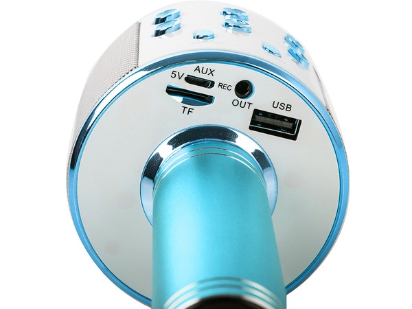 Micrófono inalámbrico bluetooth altavoz karaoke modulador de voz redondo