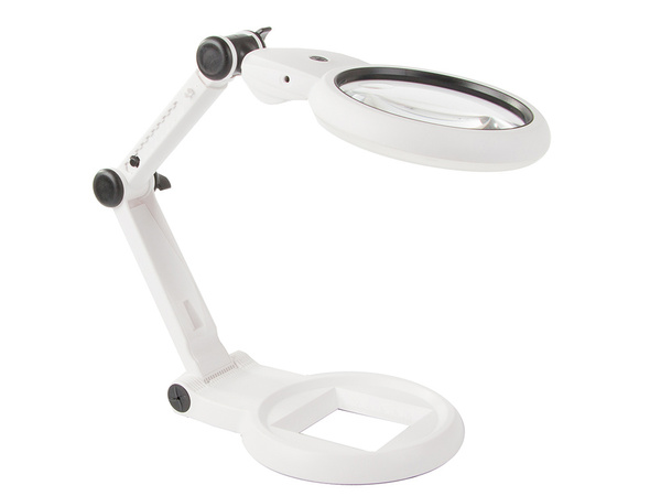 Lupa de escritorio joyero grande 12x 8x 18 led usb
