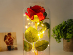 Rose éternelle en verre cadeau boîte lumineuse led