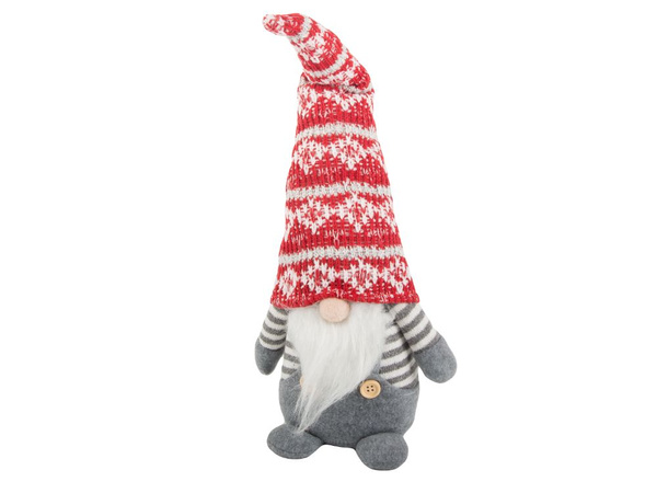 Ziemassvētku ghost pelēks rūķis ar eglītes bārdu 38cm mīksts