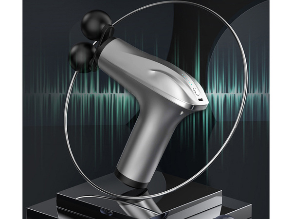 Pistolet do masażu pleców ciała nóg masażer mocny massage gun 4 końcówki