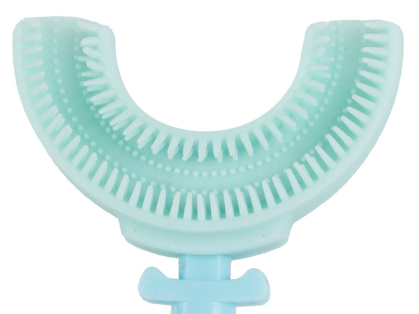 Silikonový manuální zubní kartáček pro děti písmeno u 360