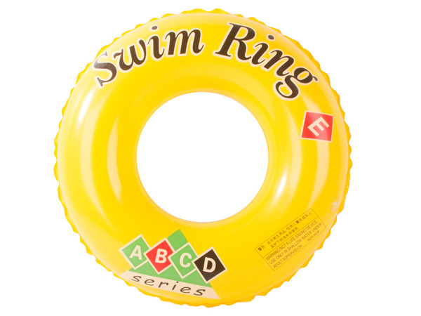 Kleines aufblasbares rad für ihr kind zum schwimmen im poolwasser
