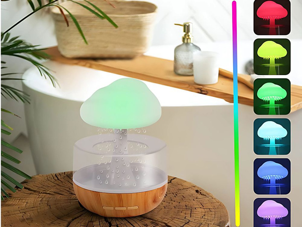 Zvlhčovač vzduchu difúzor led lampa aromaterapia oblak bezdrôtový