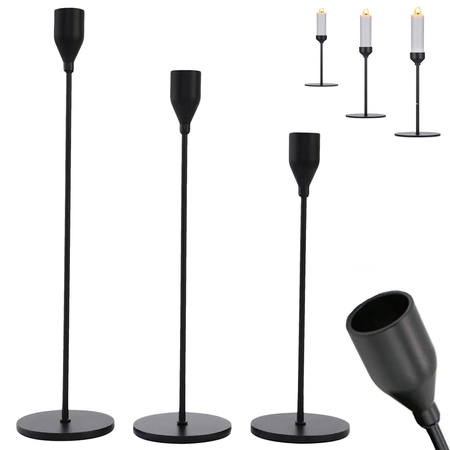 Portavelas glamour metal juego de mesa decorativo 3 pcs