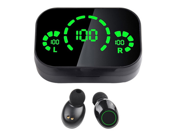 Bezdrôtové slúchadlá do uší bluetooth s led nabíjacím puzdrom a mikrofónom