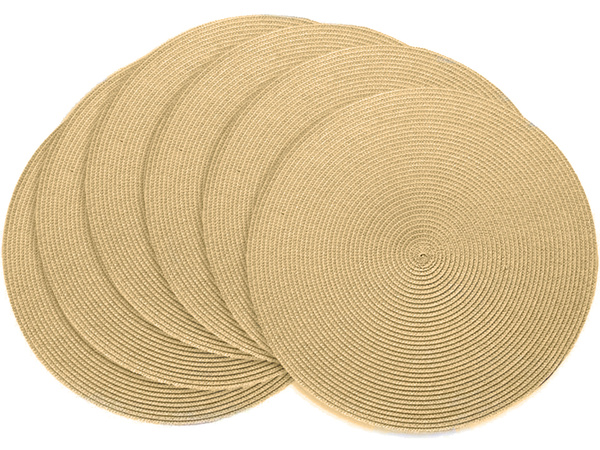 Set de table assiette ronde cuisine plaid tapis de table crème