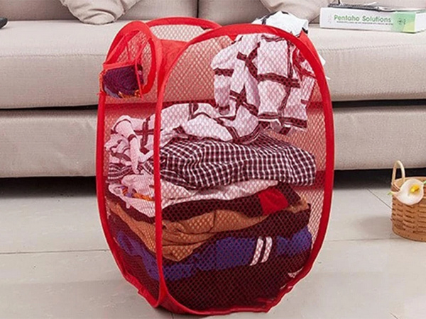 Folding laundry basket for toys large storage container handles