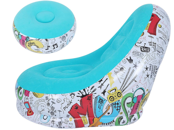Vrtni fotelj lounger napihljiv plaža pouf podnožje udobno