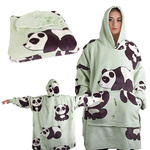 Warmes panda sweatshirt übergrösse decke xxl 2in1 dickes fell weich mit kapuze