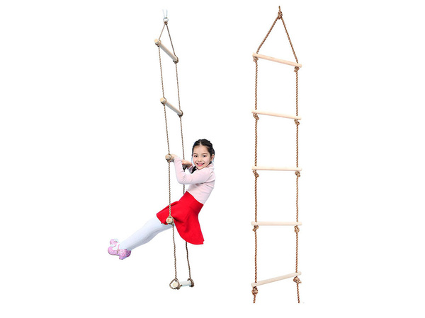 Garden rope ladder for children wooden swing climbing