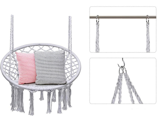 Dārza šūpoles stārķa ligzda karājas krēsls boho 80cm