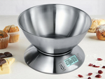 Electronic kitchen scale digital with bowl 5kg lcd silver metal