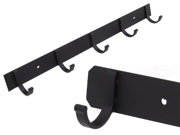 Wall clothes rack for hallway bathroom 5 hooks