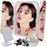 Miroir de maquillage led miroir de maquillage pliant lumineux usb 3 couleurs
