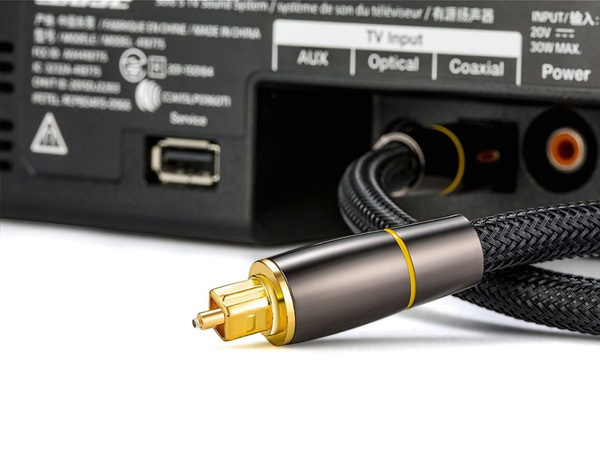 Optical cable 2m braided toslink digital hq gold plated terminals