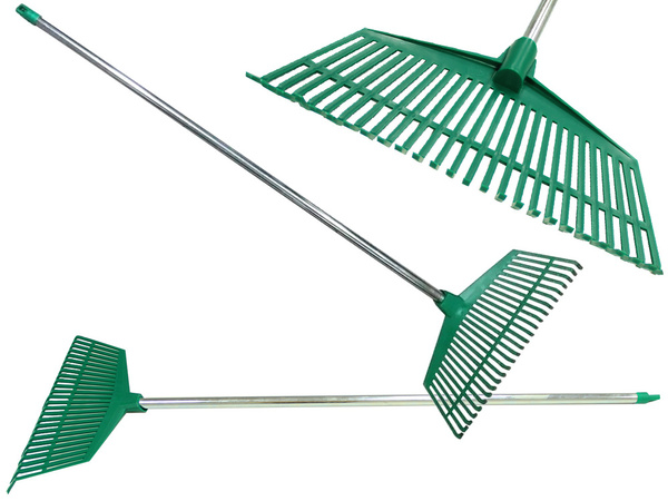 Záhradné hrábky na trávnikové listy ľahký plastový drev hliník 40cm
