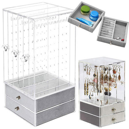 Organizator bijuterii sicriu display piele de căprioară