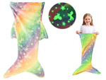 Mermaid tail blanket blanket sleeping bag warm luminous for girls soft horse