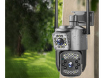 Cámara con dos objetivos wifi exterior giratoria detector de movimiento ip 4g