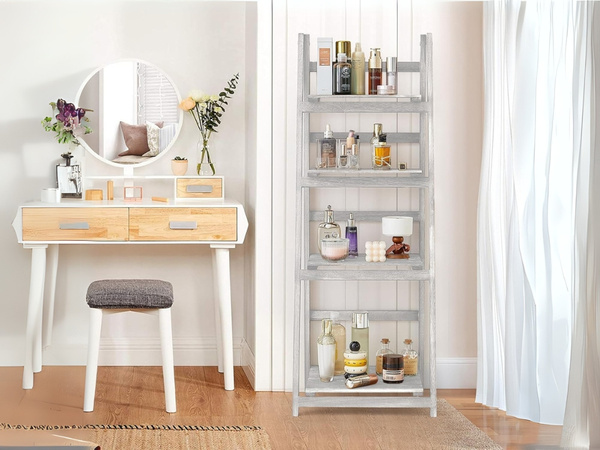 Květinový záhon vysoký stojící dřevěný květináč 4patrová knihovna