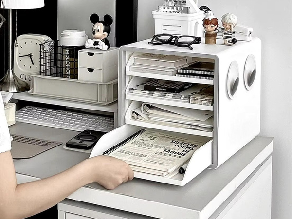 Zásuvky na dokumenty4 zásuvky organizér poličky na stůl prysková skříňka