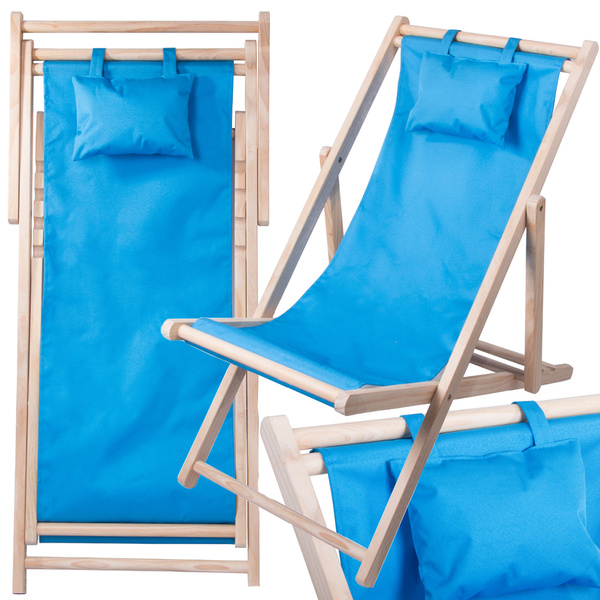 Leżak drewniany leżaki plażowy składany ogrodowy poduszka fotel na plażę