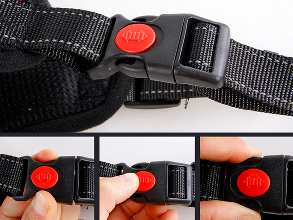 Sturdy, non-pressure harness for dogs handle light l