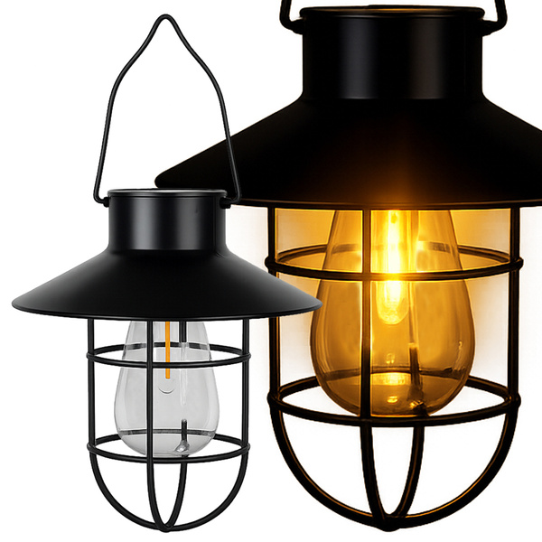 SOLAR HANGING LAMP WITH TWILIGHT SENSOR, WATERPROOF, VINTAGE GARDEN