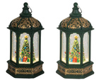 Linterna led decoracion arbol de navidad con purpurina
