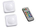 Belaidis rgb vadovaujama naktinė šviesa nuotolinio valdymo pultas 2 vnt.
